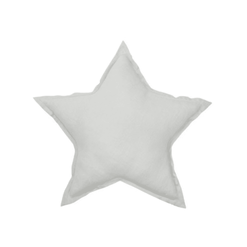 Mini lněný polštář hvězda světle šedá 36 cm