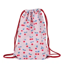Taška so sťahovacou šnúrkou: Čerešne, ružová
