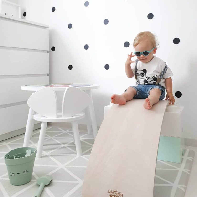 Drevená balančná doska kinderboard biela