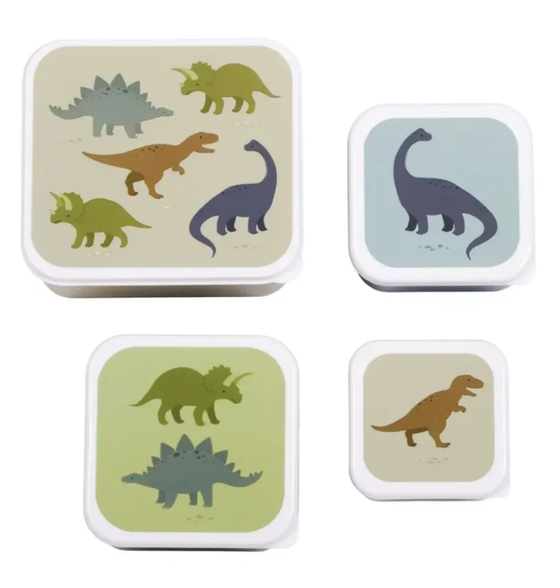 Sada 4 škatuliek na obed a desiatu dinosaurus