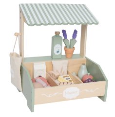 Detský obchodík s dreveným ovocím a zeleninou