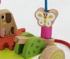 Tahací bludiště 2 v 1 – dřevěná motorická hračka s figurkami