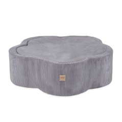 Suchý bazén kvietok s podložkou – sivý menčester 95×30 cm + 200 guličiek