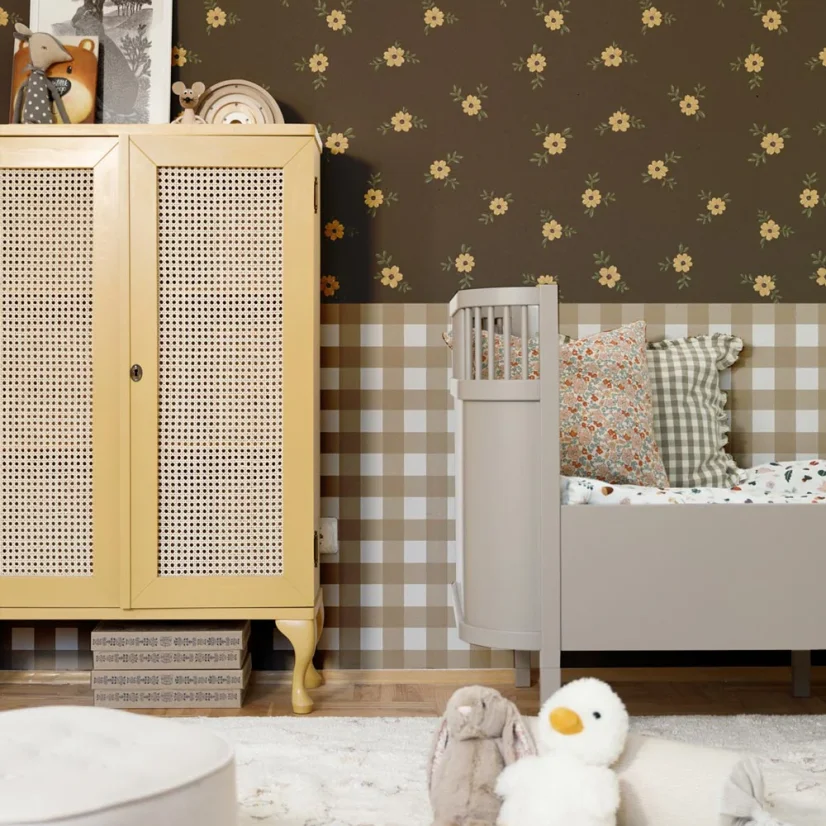 Tapeta rustikální zahrada hnědá 280×50 cm