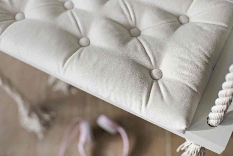 Vintage drevená hojdačka béžová 60/75 cm - Šírka sedacej plochy: 60 cm