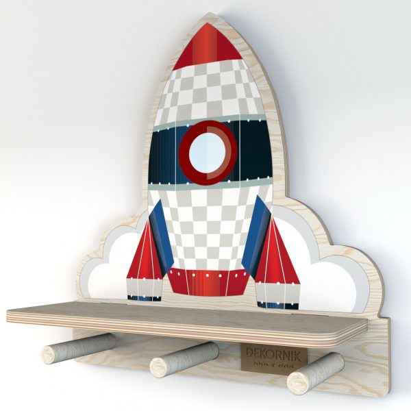 Dekornik Polička do dětského pokoje raketa