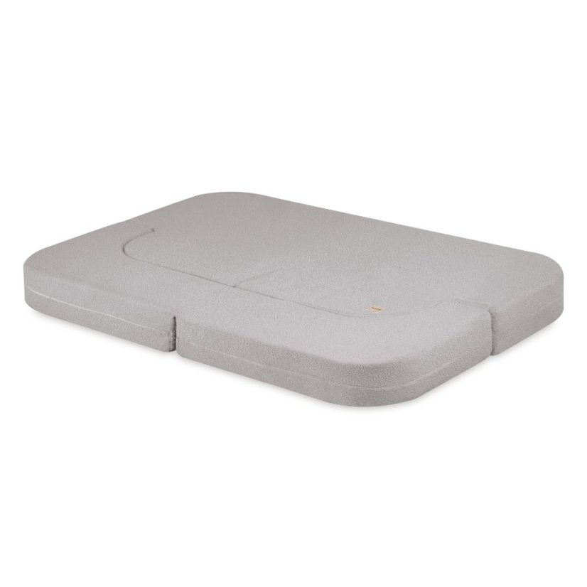 Rozkladacia pohovka - sivá, baranček, rozložená