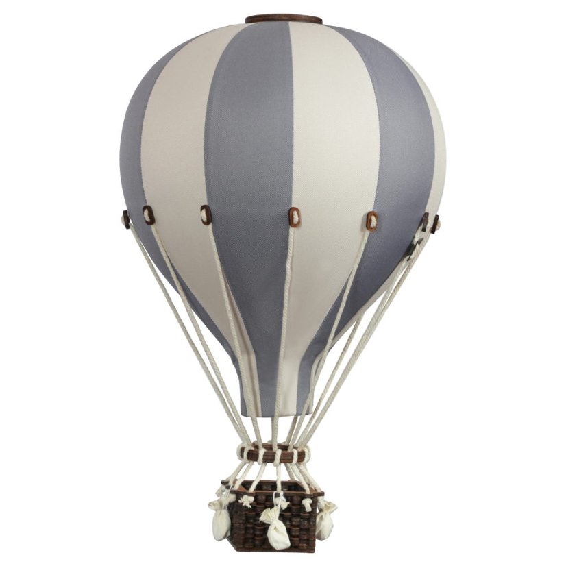 Dekorační létající balón šedo/béžová – dekorace do dětského pokoje - Velikost balónu: L-50cm x 30cm