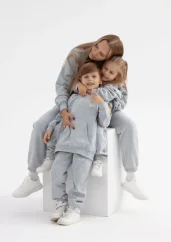 Dětská mikina s kapucí melírovaná šedá