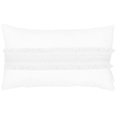 Boho obdĺžnikový vankúš s čipkou biela 35×60cm