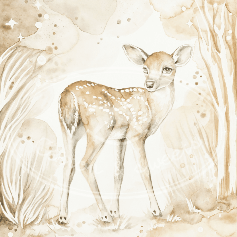 Dárková karta srnka 5,2x7,4cm