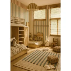 Tapeta s prúžkami nostalgia zelená vintage 280×50 cm
