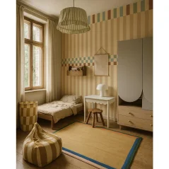 Tapeta s prúžkami nostalgia vintage farby 280×50 cm