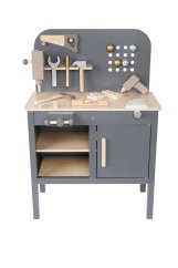 Drevený pracovný stolík pre deti v šedej farbe