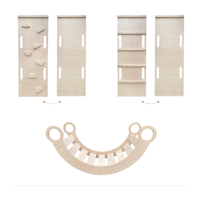 Lezecká súprava 3v1 stredná – hojdačka, šmykľavka a lezecká stena - Farba: Šedá