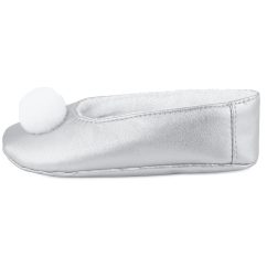 Pom-Pom papuče strieborné