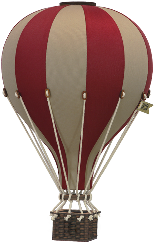 Dekoračný lietajúci balón bordová/béžová – dekorácia do detskej izby - Veľkosť balóna: L-50cm x 30cm