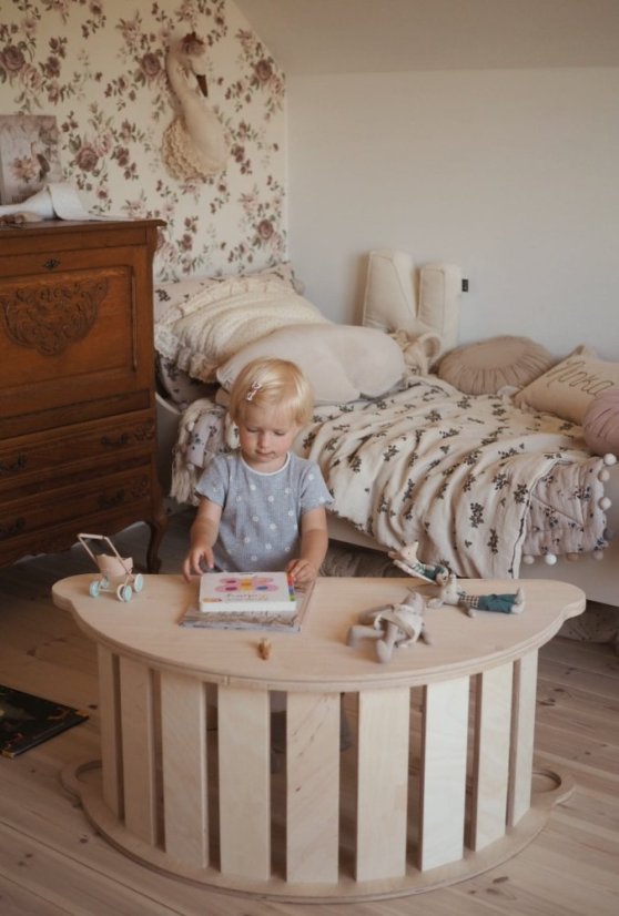 Dětská pracovní deska k montessori houpačce S - Barva: Bílá