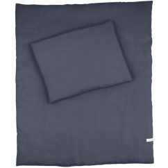 Ľanová sada do postieľok s výplňou grafitová 50x65 cm