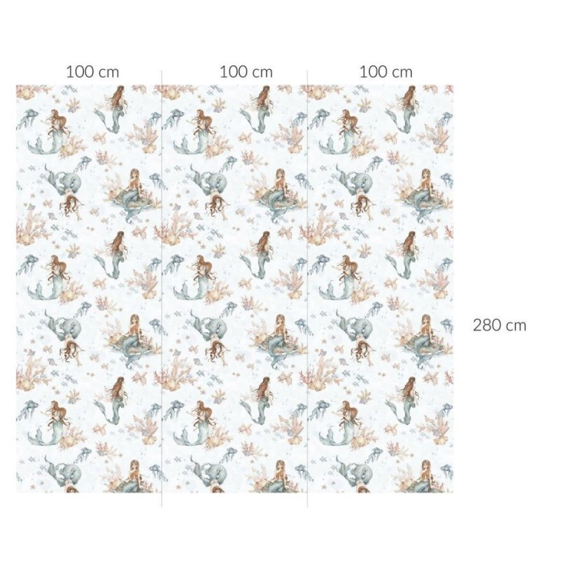 Tapeta morskej panny biela 280x100 cm