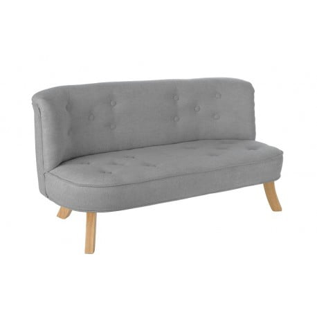 Dětská sedačka velvet šedá - Výška nožiček: 17 cm, Farba nožičiek: Drevo