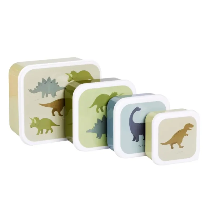 Sada 4 škatuliek na obed a desiatu dinosaurus