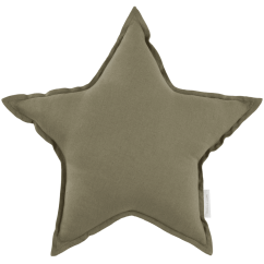 Lněný polštář hvězda olivová 50 cm