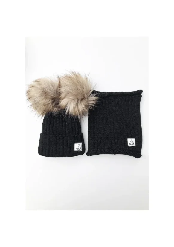 Detská zimná šatka v čiernej farbe