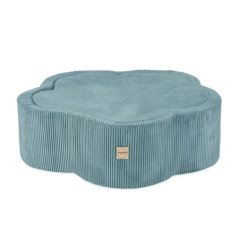 Suchý bazén kvietok s podložkou – modrý menčester 95×30 cm + 200 guličiek