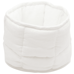 Ľanový prešívaný košík biely o 20 cm