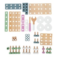 Stavebnice Nordic 67 dílů – přírodní dřevěná stavebnice v pastelových barvách