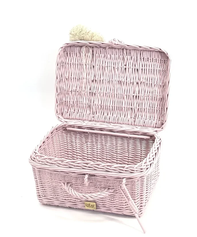 Prútený kufrík - ružová