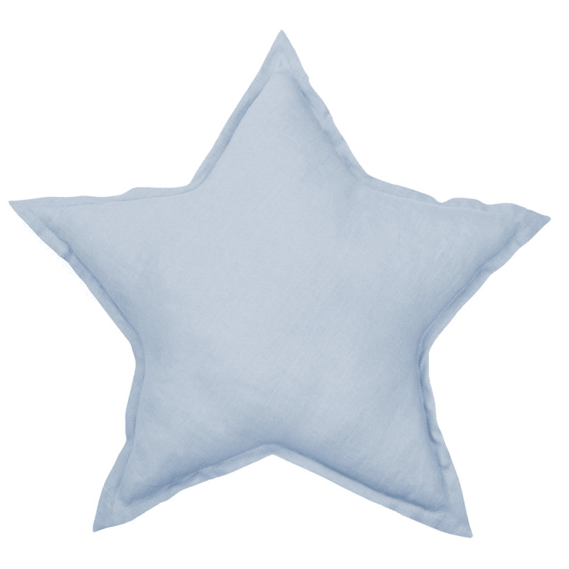 Ľanový vankúš hviezda svetlo modrý 50 cm