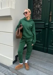 Dámská mikina s kapucí lesní zelená