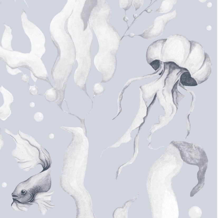 Tapeta mágie oceánu svetlo modrá 280x100 cm