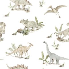 Tapeta šťastní dinosaury 280x50 cm