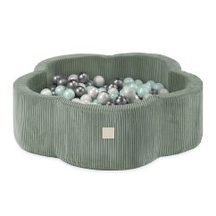 Suchý bazén kvietok – zelený menčester 95×30 cm + 200 guličiek