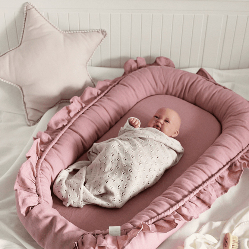 Boho polštář hvězda s bublinkami pudrově růžová 50 cm