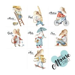 Samolepka do detskej izby malá pouličná myš sada