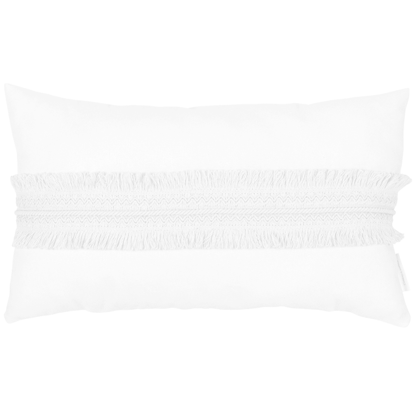 Boho obdélníkový polštář s krajkou bílá 35×60cm