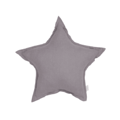 Mini lněný polštář hvězda tmavě šedá 38 cm