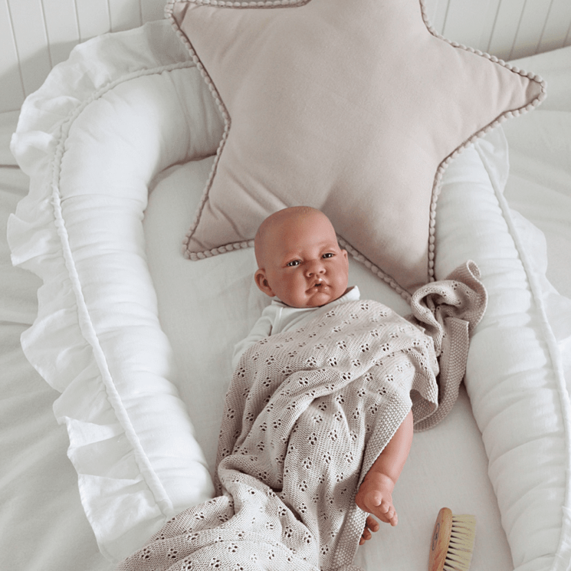 Boho polštář hvězda s bublinkami pudrově růžová 50 cm