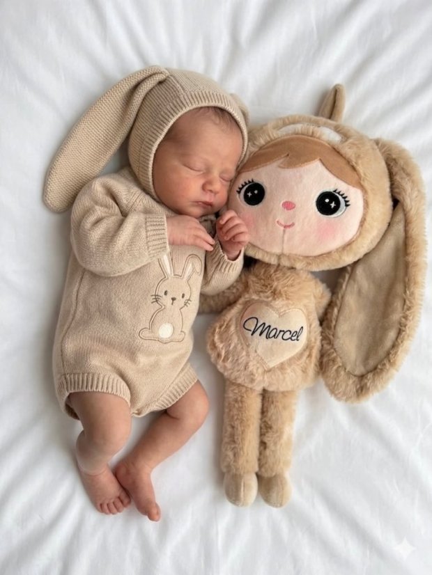 Mojkáčik - Bábika zajačik hnedá 48 cm