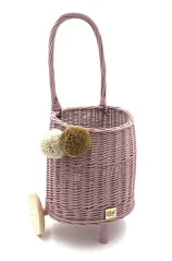 Prútený košík s rúčkou – detský fialový | Ručne vyrobený košík pre deti