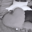 Ľanový vankúš srdca tmavo šedá 44cm
