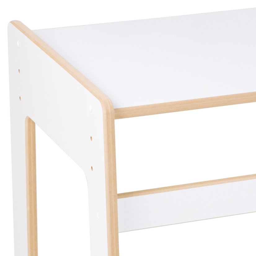 Montessori detský stolík, 3 úrovne detail – biela drevená súprava - DaDaboom