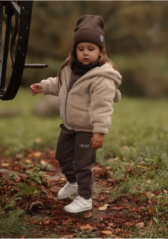 Béžová dětská mikina s ušima medvídka