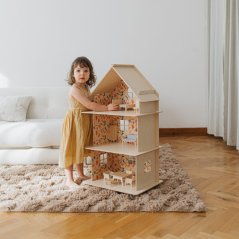 Dětský dřevěný domeček pro panenky Vintage jarní květina