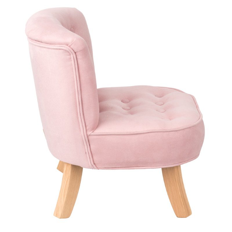 Detské kreslo velvet ružové - Výška nožičiek: 17 cm a 25 cm, Farba nožičiek: Biela