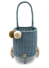 Prútený košík s rúčkou – detský modrý | Ručne vyrobený košík pre deti